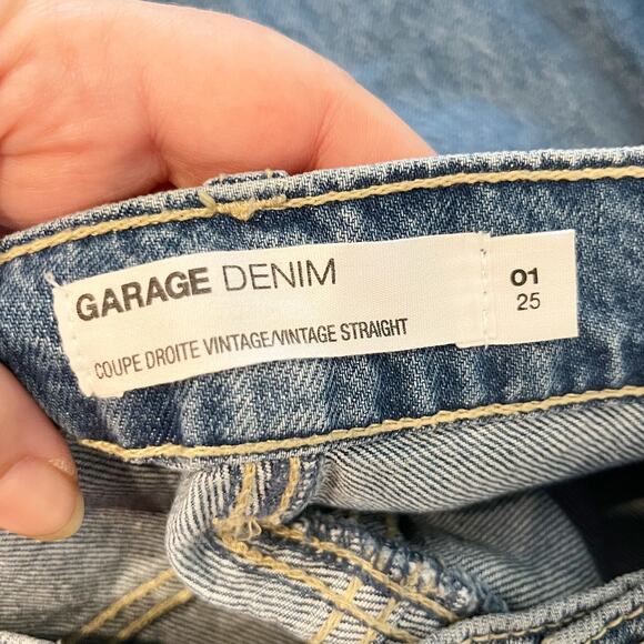 Garage Denim Hi-Rise 100% Cotton Vintage Straight Ripped Jean Ollie Wash 0 / 25 - Picture 3 of 9